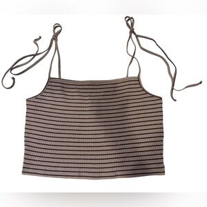 Volcom Tan and Black Striped Camisole